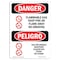 Signmission Safety Sign, OSHA Danger, 7" Height, Flammable Gas Keep Fire Away Bilingual Spanish OS-DS-D-57-VS-1235 - alternate 1